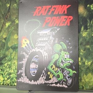 Rat Fink Power Metal Sign